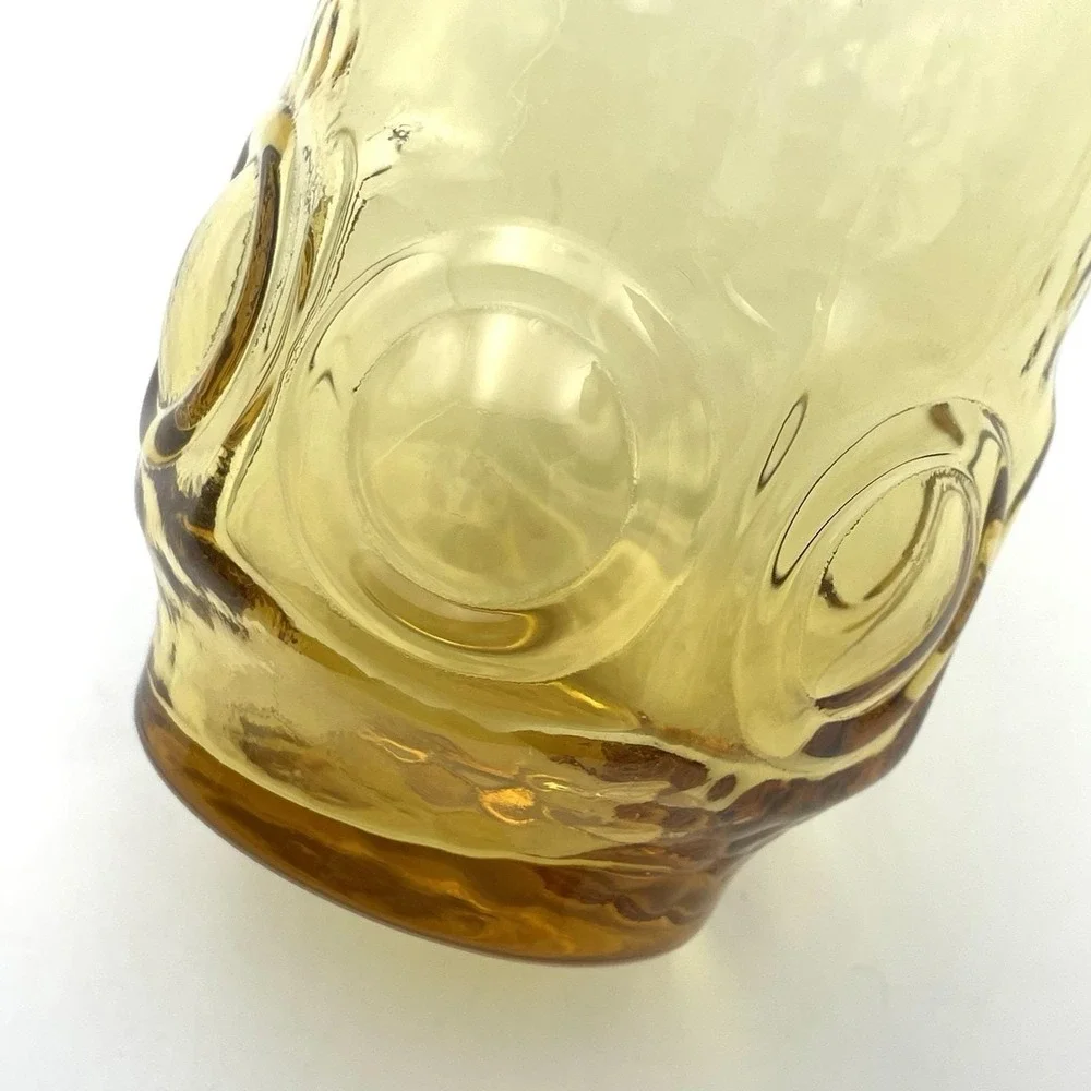 Vintage 1970s Anchor Hocking Heritage Hill Amber Large Tumbler 6.75